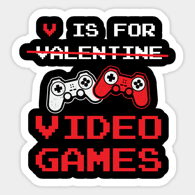 V is for video games, Gamer valentine gift Sticker by Chichid_Clothes